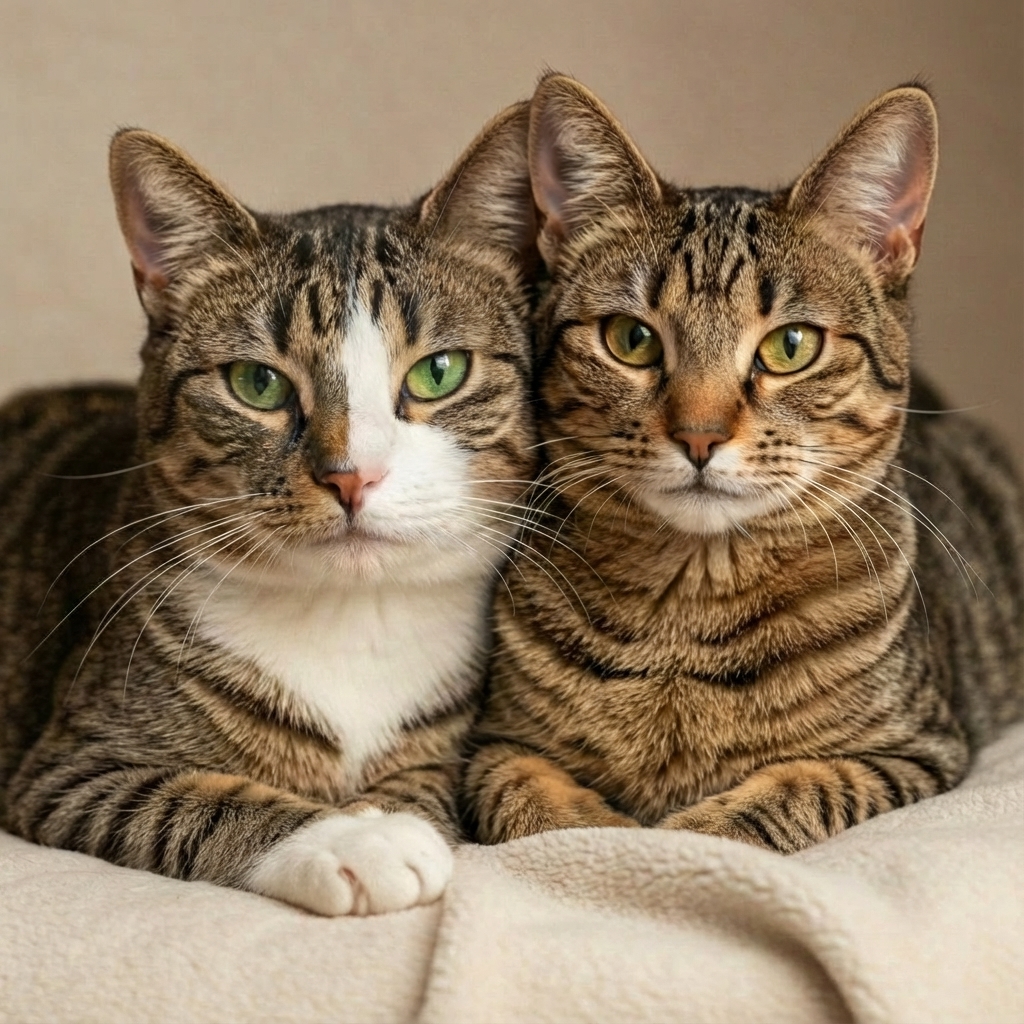 Bo and Croquette cuddled together